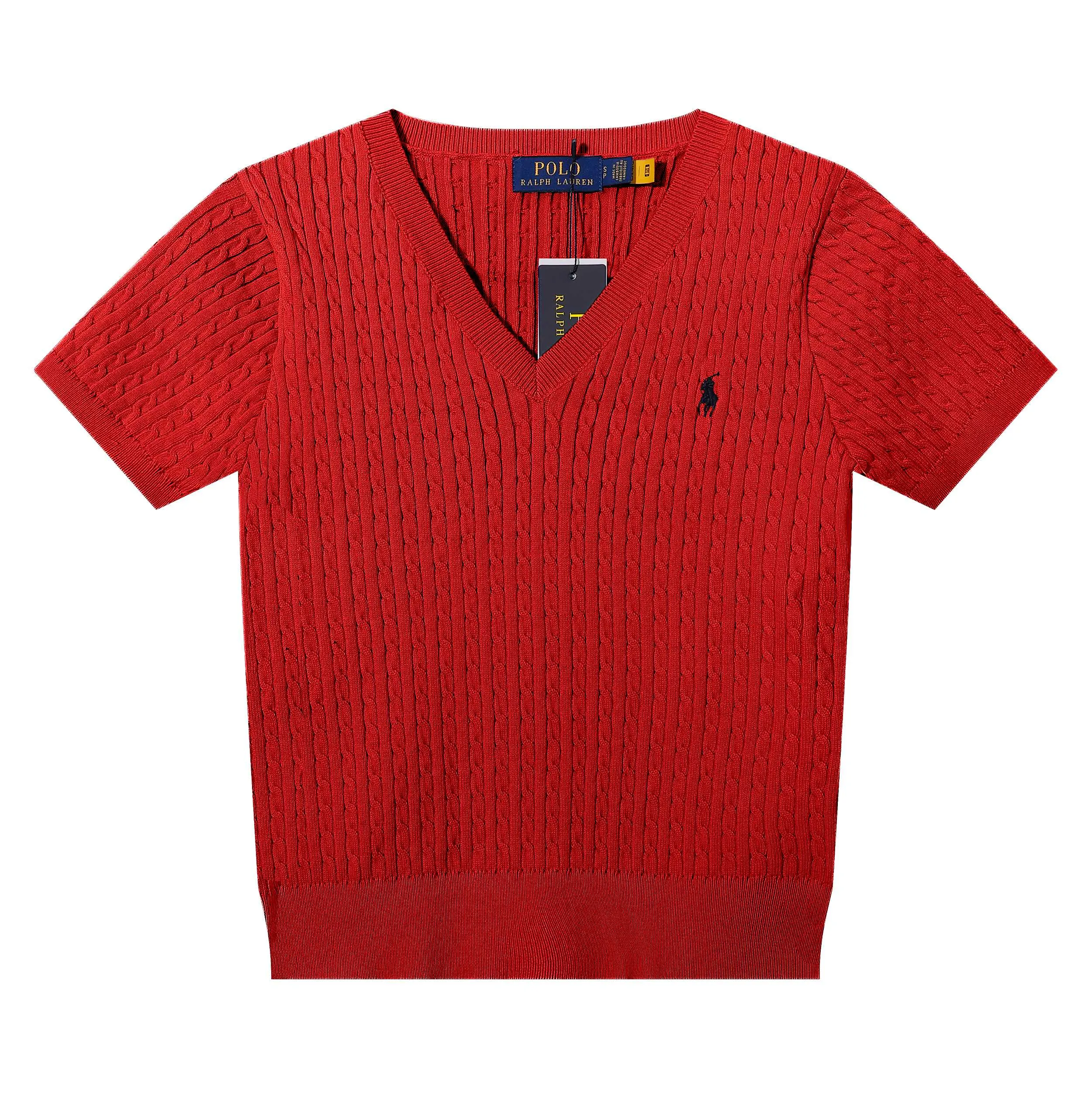 🅿️138 L38 #Ralph Lauren•New V-neck small logo embroidered short-sleeved bottoming knitted sweater ✅✅✅ Ready in stock Focus on quality Feel free to compare Evergreen models that are not off the shelves Bosses can rest assured to sell Size: S M L